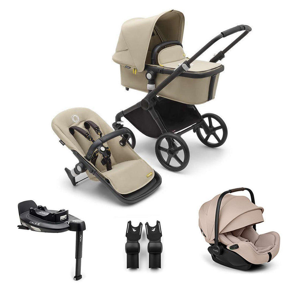 Bugaboo Fox Cub + Otter Travel System-Travel Systems-Desert Beige-With Base | Natural Baby Shower
