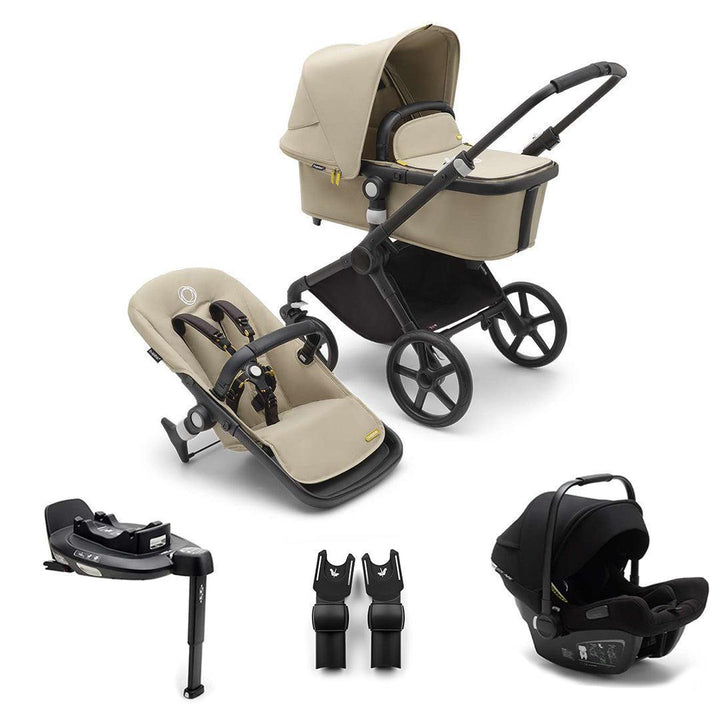 Bugaboo Fox Cub + Turtle Air Travel System-Travel Systems-Desert Beige-With Base | Natural Baby Shower
