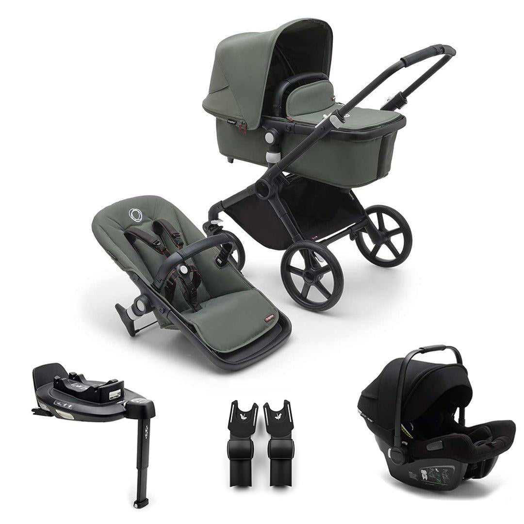 Bugaboo Fox Cub + Turtle Air Travel System-Travel Systems-Forest Green-With Base | Natural Baby Shower