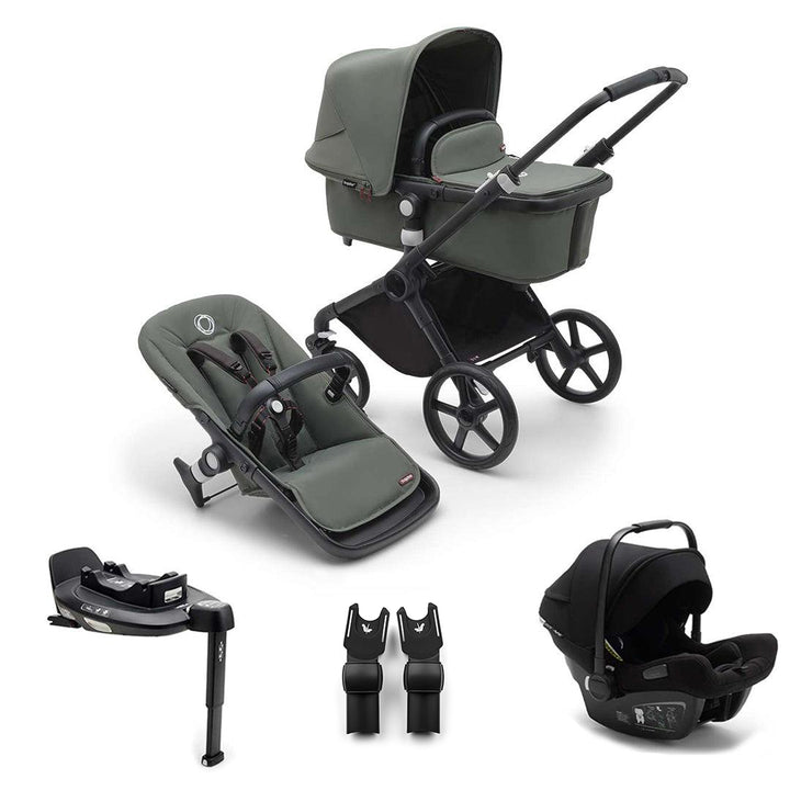 Bugaboo Fox Cub + Turtle Air Travel System-Travel Systems-Forest Green-With Base | Natural Baby Shower