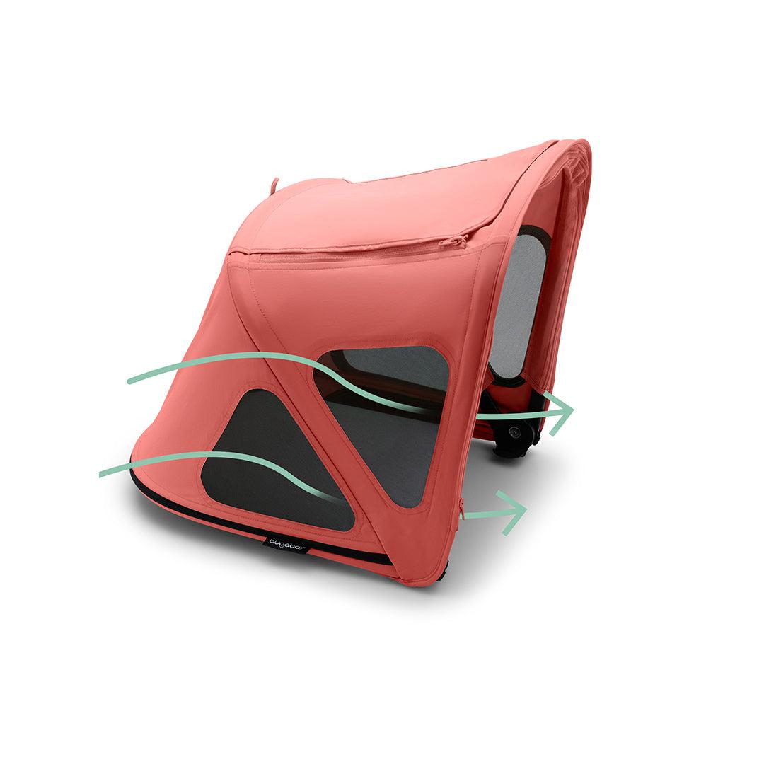 Bugaboo Fox/Fox Cub Breezy Sun Canopy V2 - Sunrise Red-Sun Covers-Sunrise Red- | Natural Baby Shower