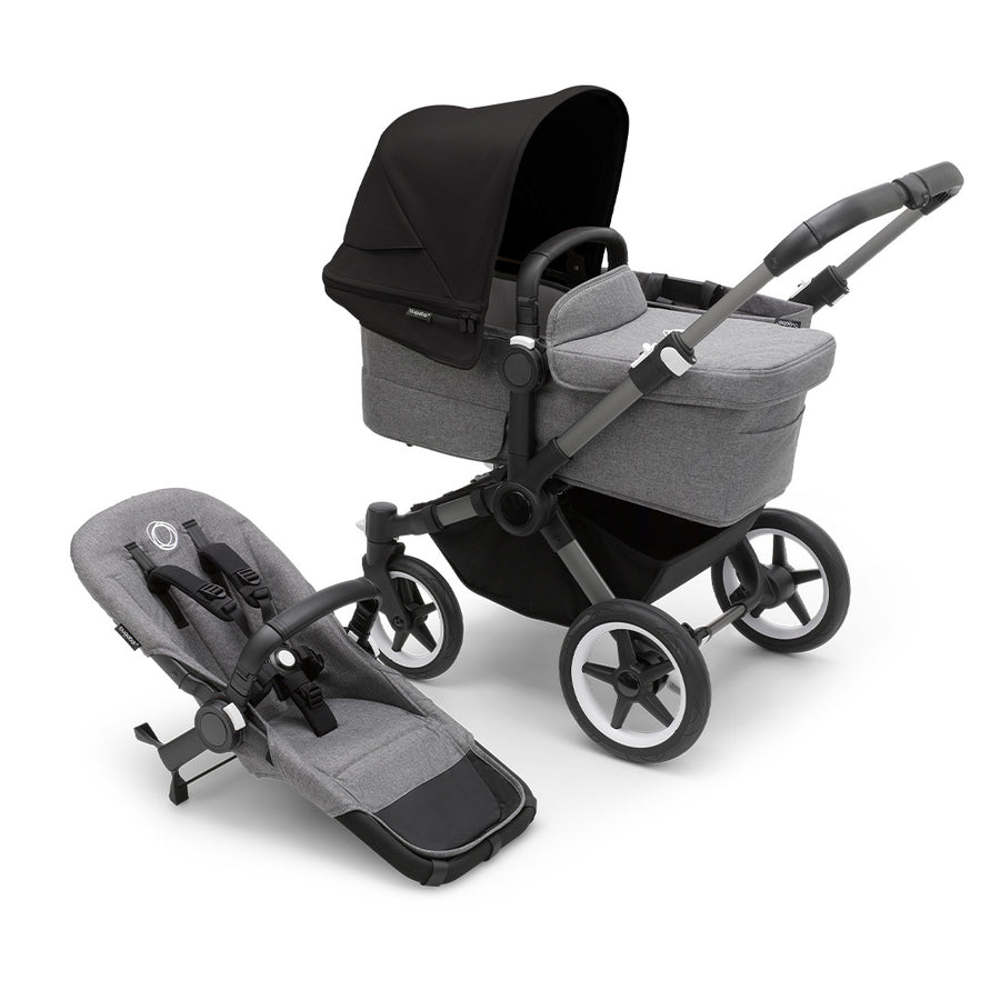 Bugaboo Donkey 5 Mono Pushchair-Strollers-Graphite/Grey Melange/Midnight Black- | Natural Baby Shower