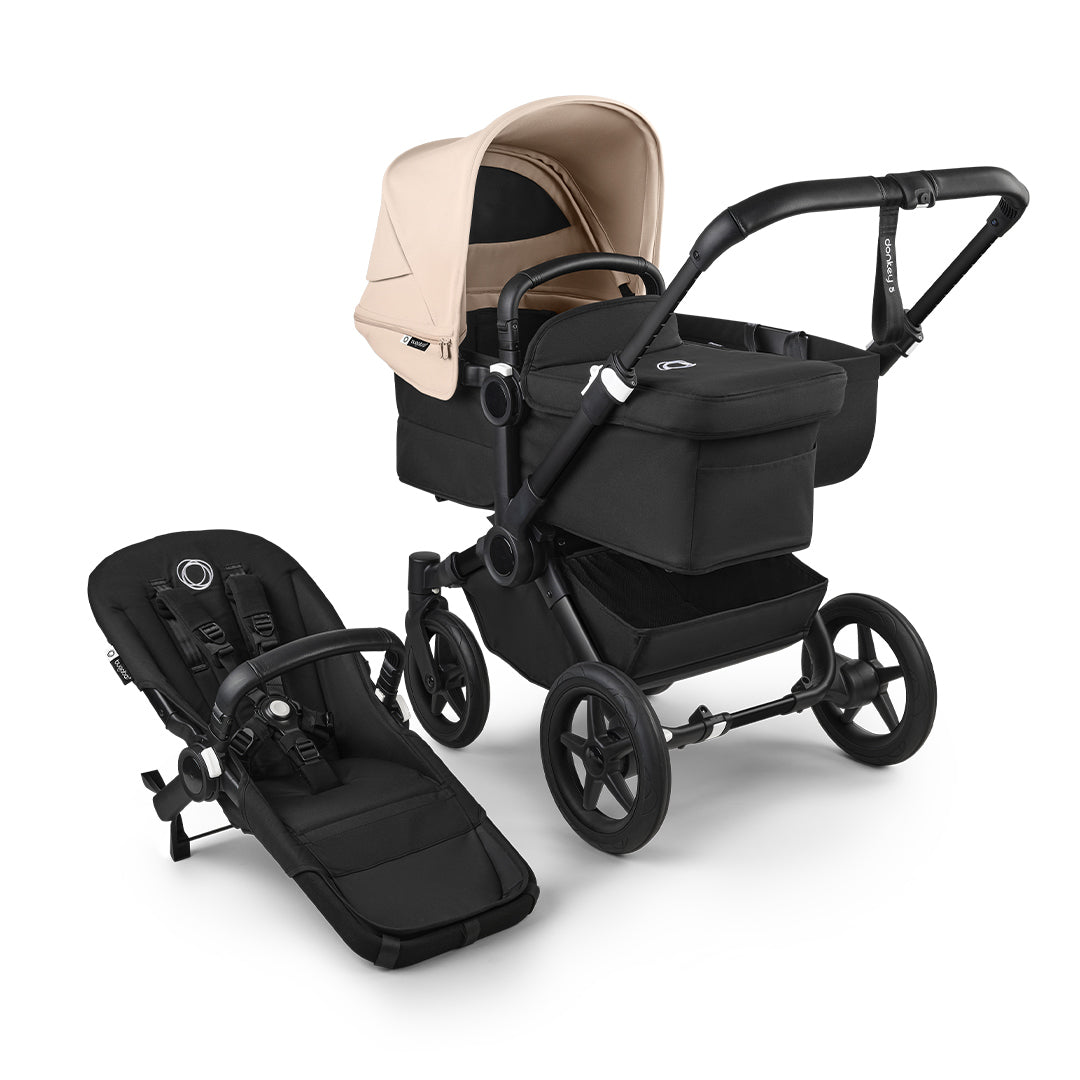 Bugaboo Donkey 5 Mono Pushchair-Strollers-Black/Desert Taupe- | Natural Baby Shower
