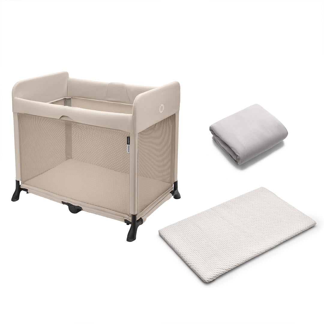Bugaboo Stardust Travel Cot - Desert Taupe-Travel Cots-With Travel Cot Sheet- | Natural Baby Shower