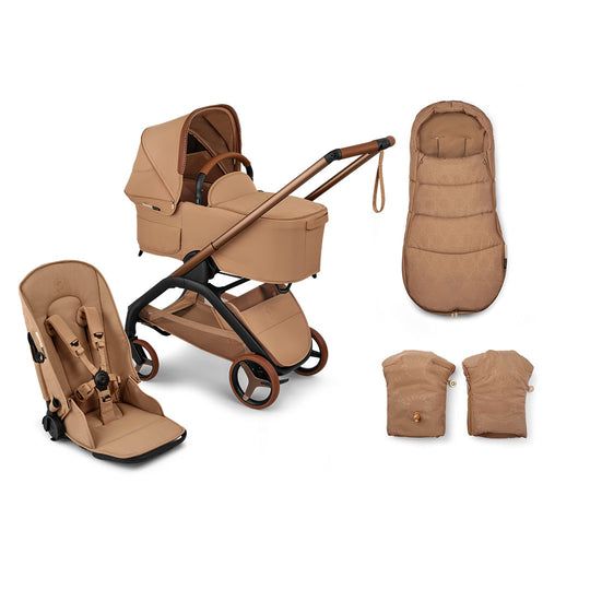 Bugaboo X StellaMcCartney Dragonfly Plus Complete Accessory Bundle - Tobacco Brown-Strollers-Tobacco Brown- | Natural Baby Shower