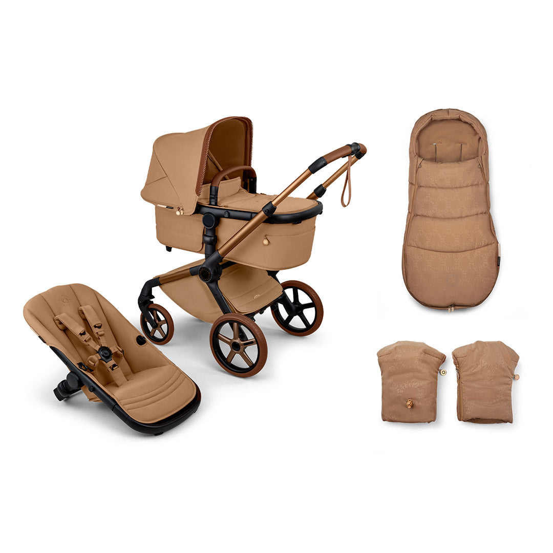 Bugaboo X StellaMcCartney Fox 5 Renew Complete Accessory Bundle - Tobacco Brown-Strollers-Tobacco Brown- | Natural Baby Shower