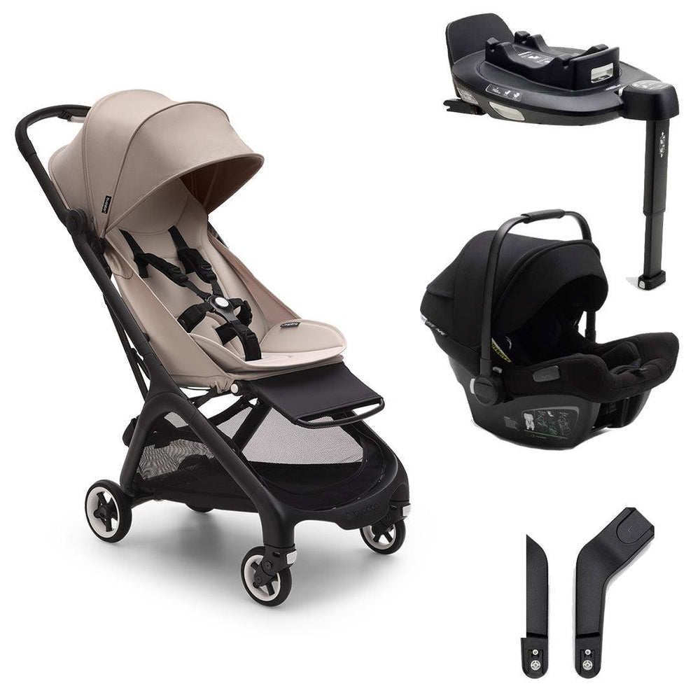 Bugaboo Butterfly Travel Pushchair + Turtle Air Car Seat Bundle - Desert Taupe-Travel Systems-Bugaboo 360 Base- | Natural Baby Shower