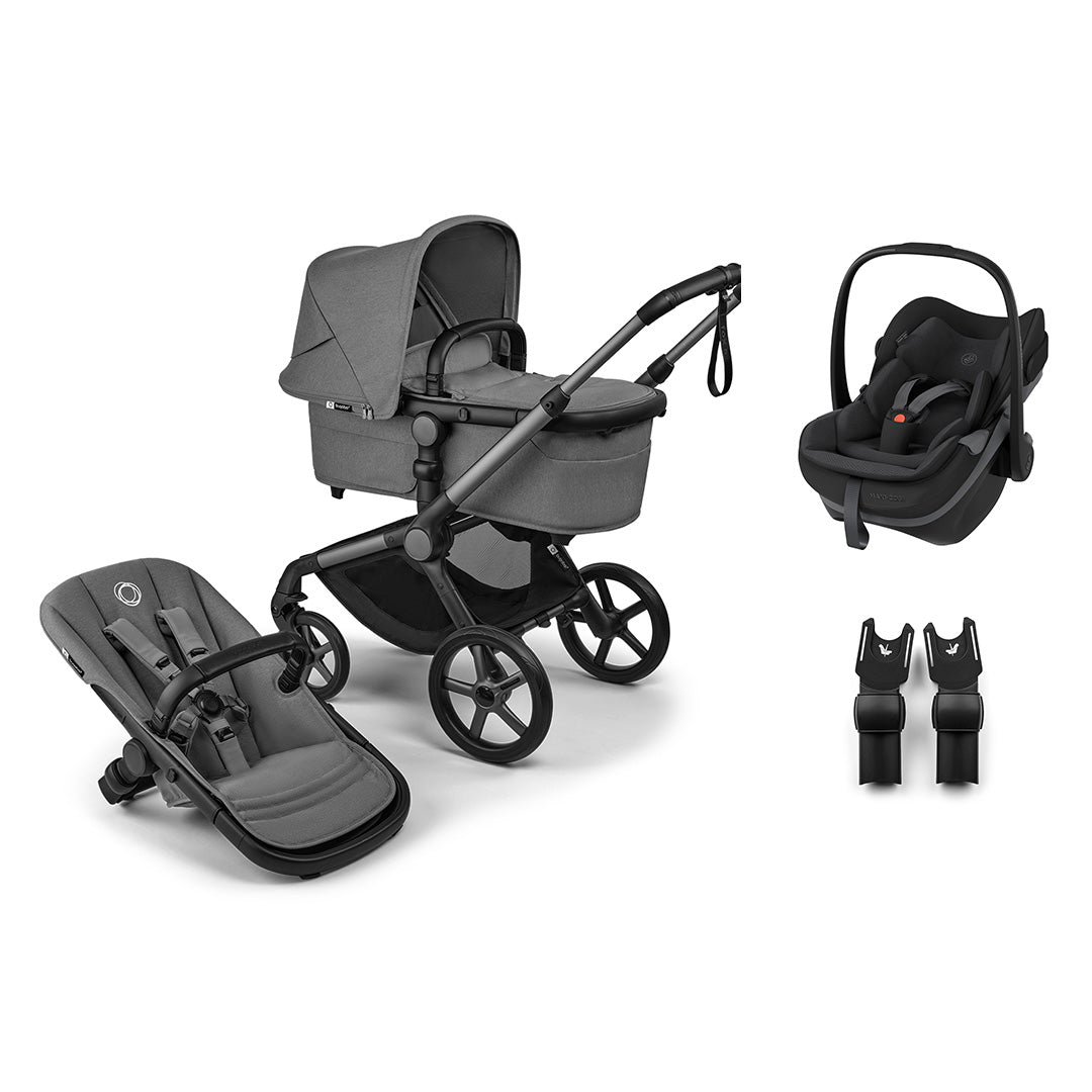 Bugaboo Fox 5 Renew Pebble Slide Pro Travel System-Travel Systems-Moon Grey-Without Base | Natural Baby Shower