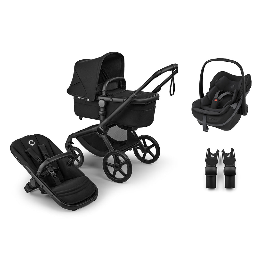 Bugaboo Fox 5 Renew Pebble Slide Pro Travel System-Travel Systems-Heritage Black-Without Base | Natural Baby Shower