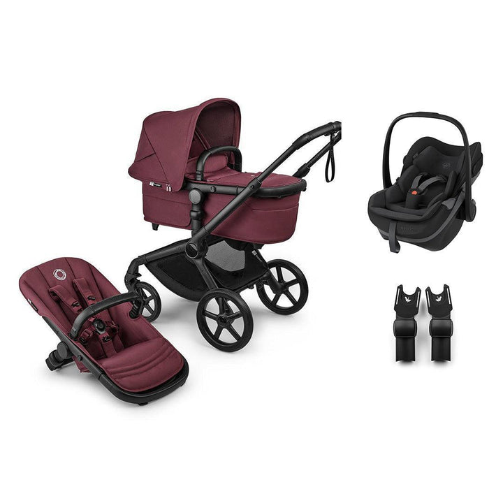 Bugaboo Fox 5 Renew Pebble Slide Pro Travel System-Travel Systems-Dark Cherry-Without Base | Natural Baby Shower