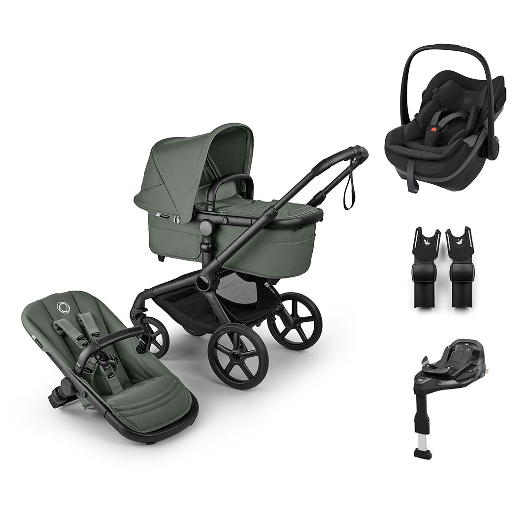 Bugaboo Fox 5 Renew Pebble Slide Pro Travel System-Travel Systems-Forest Green-With Base | Natural Baby Shower