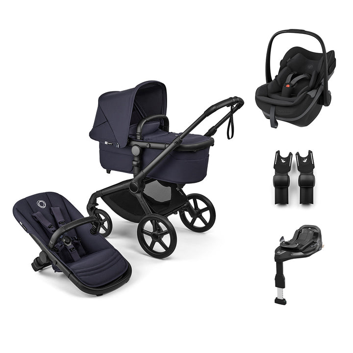 Bugaboo Fox 5 Renew Pebble Slide Pro Travel System-Travel Systems-Deep Indigo-With Base | Natural Baby Shower