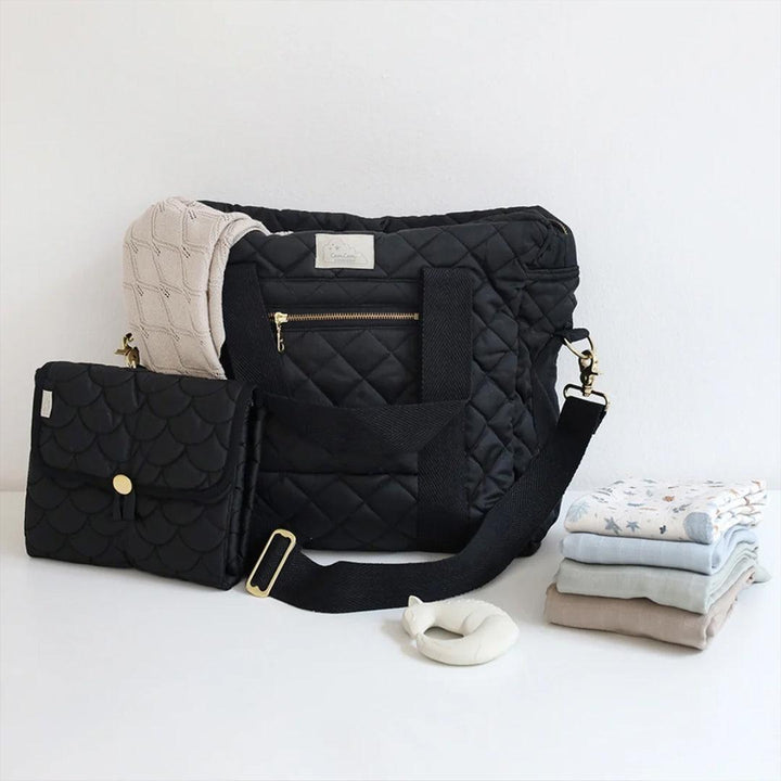 Cam Cam Copenhagen Changing Bag with Pram Straps - Black-Changing Bags-Black- | Natural Baby Shower