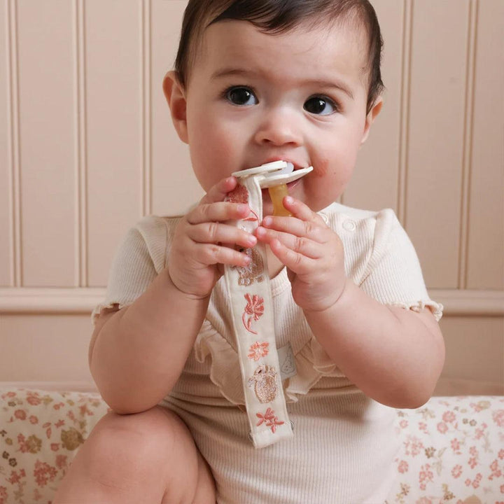 Cam Cam Copenhagen Embroidered Pacifier Holder - Augusta-Pacifier Holders-Augusta- | Natural Baby Shower