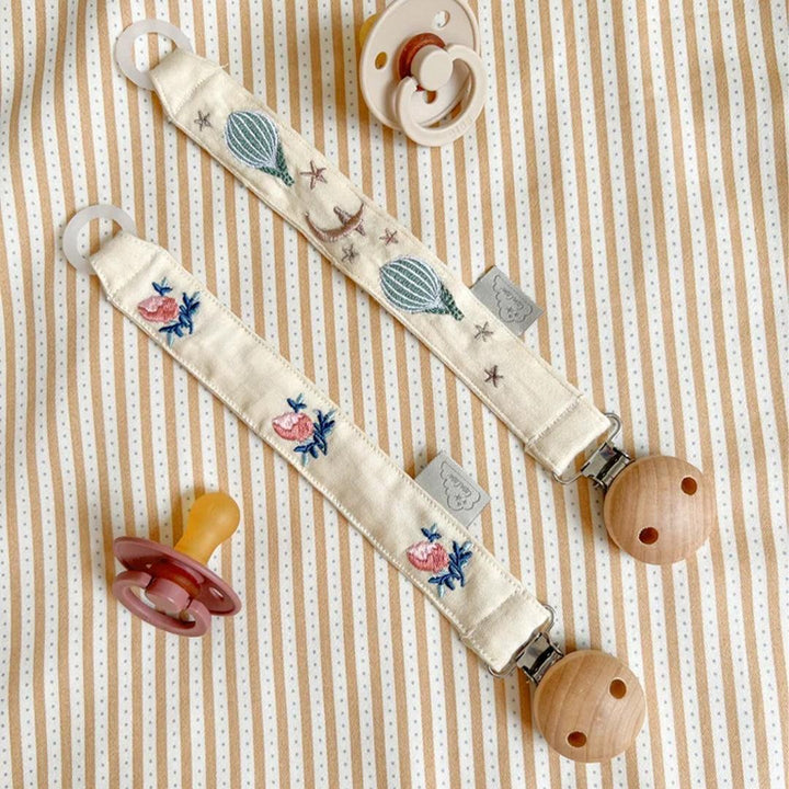 Cam Cam Copenhagen Embroidered Pacifier Holder - Dreamland-Pacifier Holders-Dreamland- | Natural Baby Shower