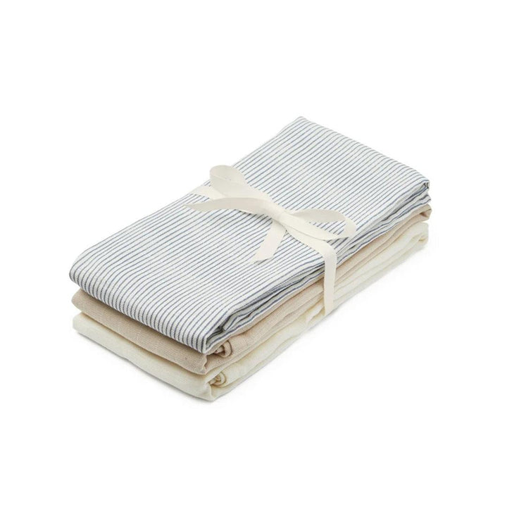 Cam Cam Copenhagen Muslin Cloth 3-Pack - Stripes Blue Multi-Mix-Muslin Squares-Multi-Mix- | Natural Baby Shower