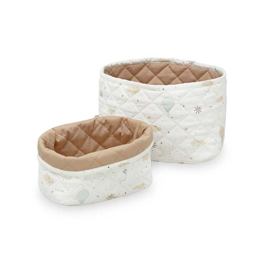 Cam Cam Copenhagen Quilted Storage Basket Set of Two - Dreamland/Camel-Storage Baskets-Dreamland/Camel- | Natural Baby Shower