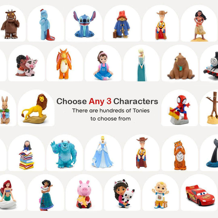 Tonies 3 Character Bundle | Create your Own-Audio Player Cards + Characters- | Natural Baby Shower