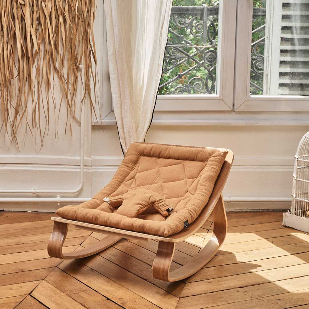 Charlie Crane LEVO Baby Rocker - Walnut + Camel-Rockers- | Natural Baby Shower