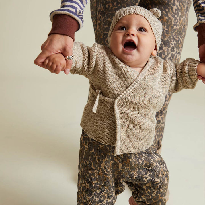 Claude & Co Hampton Oat Wrap Cardigan with Hat - Neutral-Cardigans-Neutral-0-3M | Natural Baby Shower