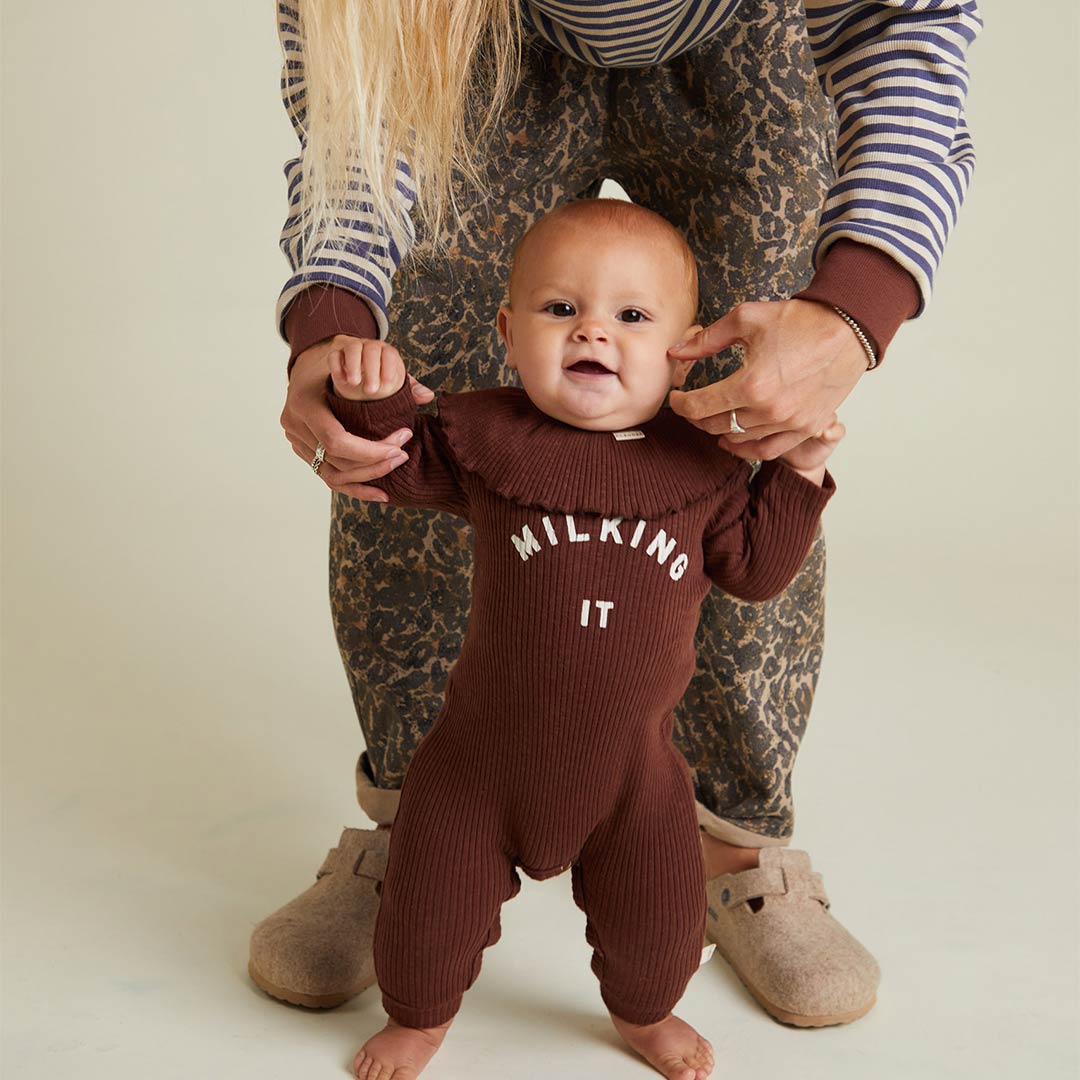 Claude & Co Milking It Plum Onesie - Plum-Sleepsuits-Plum-0-3M | Natural Baby Shower