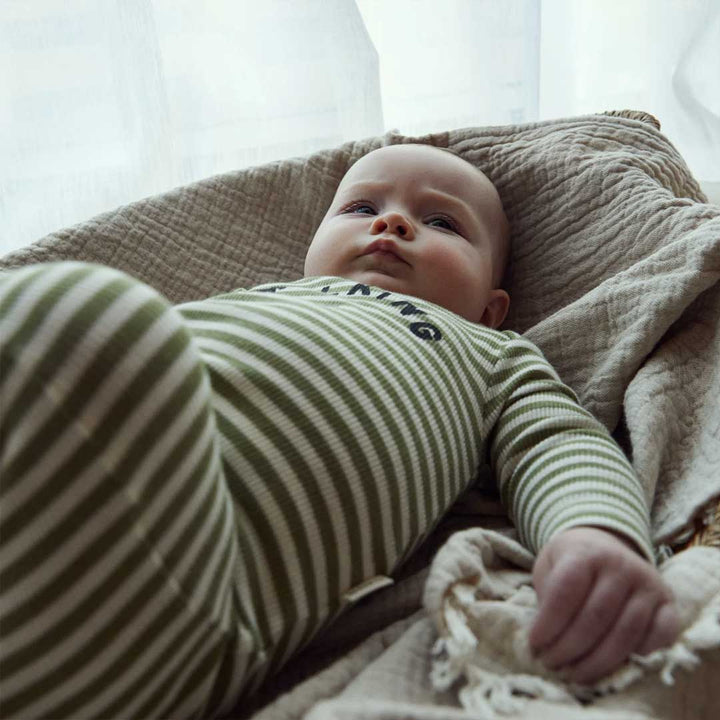 Claude & Co Stripe Onesie - Sage-Bodysuits-Sage-Newborn | Natural Baby Shower