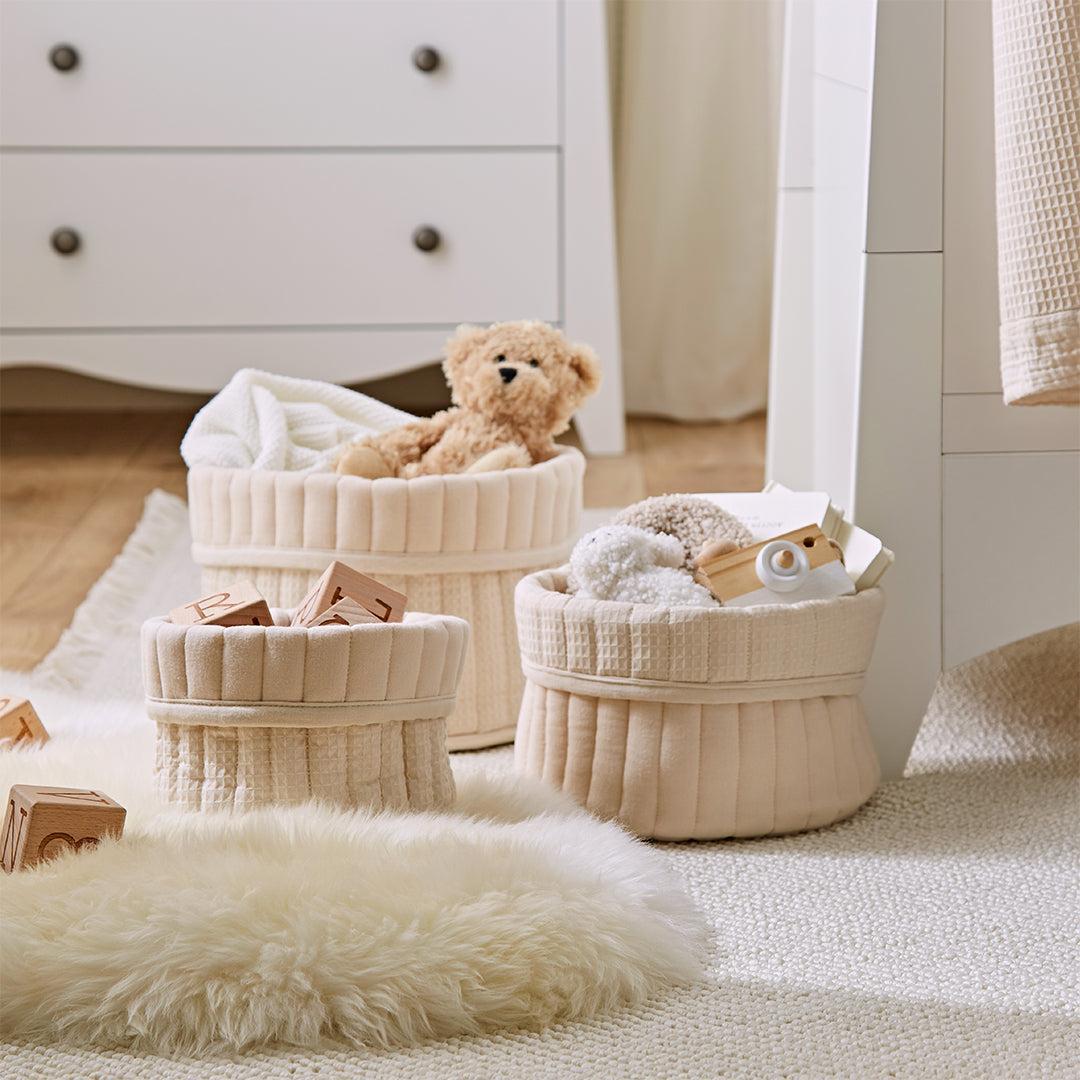 CuddleCo 3pk Storage Baskets - Cashmere Waffle-Storage Baskets-Cashmere Waffle- | Natural Baby Shower