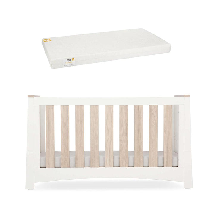 CuddleCo Ada Cot Bed - White/Ash-Cot Beds-White/Ash-First Gold Anti Allergy Foam Cot Bed Mattress | Natural Baby Shower