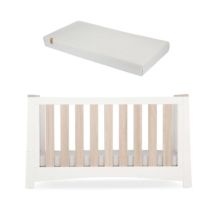 CuddleCo Ada Cot Bed - White/Ash-Cot Beds-White/Ash-Harmony Hypo Allergenic Bamboo Sprung Cot Bed Mattress | Natural Baby Shower