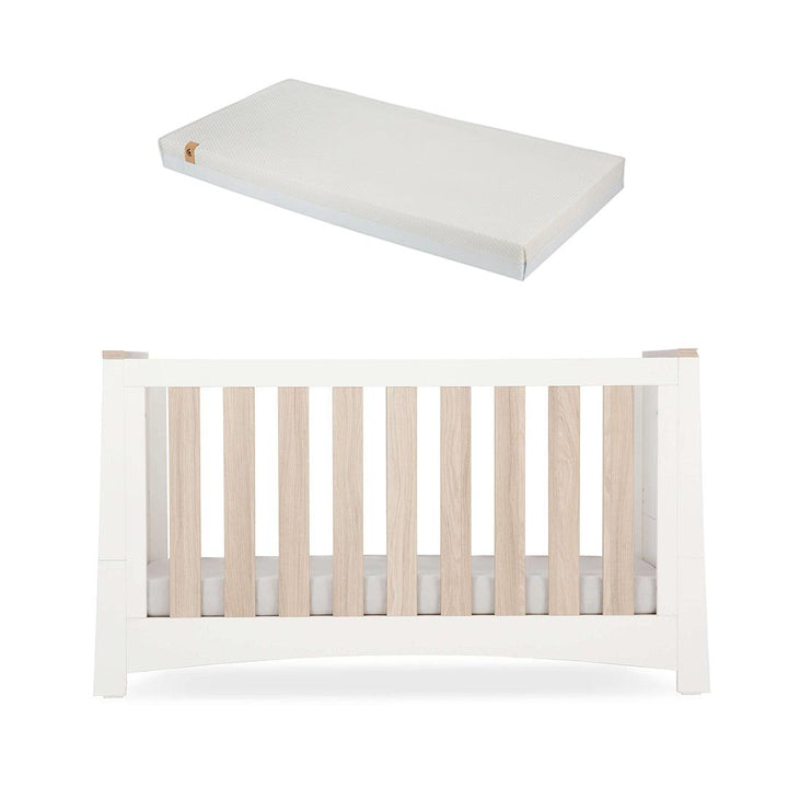 CuddleCo Ada Cot Bed - White/Ash-Cot Beds-White/Ash-Signature Hypo Allergenic Bamboo Pocket Sprung Cot Bed Mattress | Natural Baby Shower