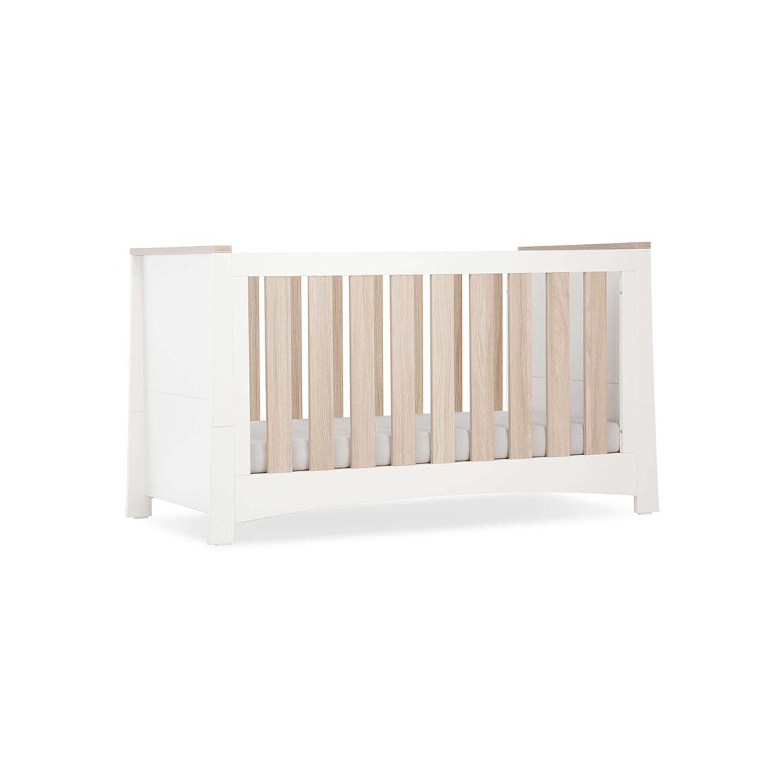 CuddleCo Ada 2 Piece Set 3-Drawer Dresser Cot Bed  - White/Ash