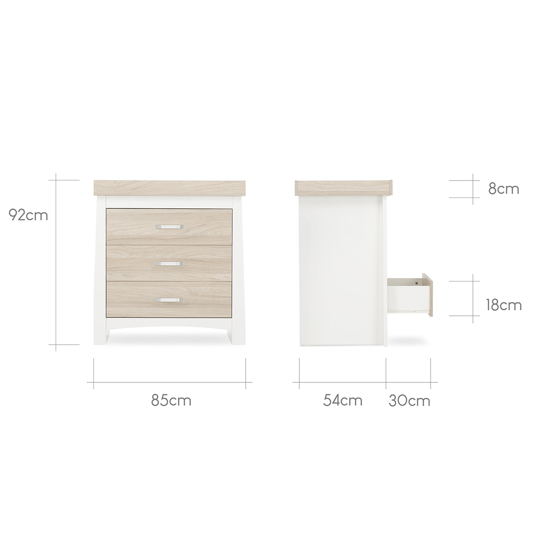 CuddleCo Ada 3-Drawer Dresser - White/Ash