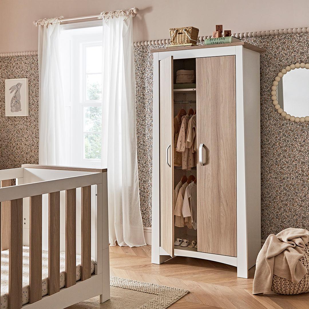 CuddleCo Ada Wardrobe - White/Ash-Wardrobes-White/Ash- | Natural Baby Shower