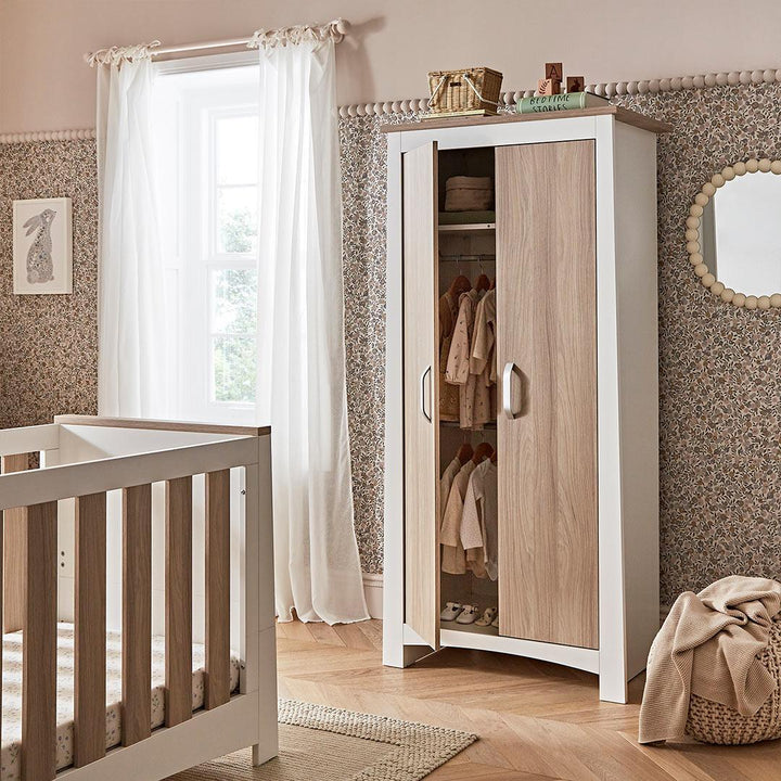 CuddleCo Ada Wardrobe - White/Ash-Wardrobes-White/Ash- | Natural Baby Shower