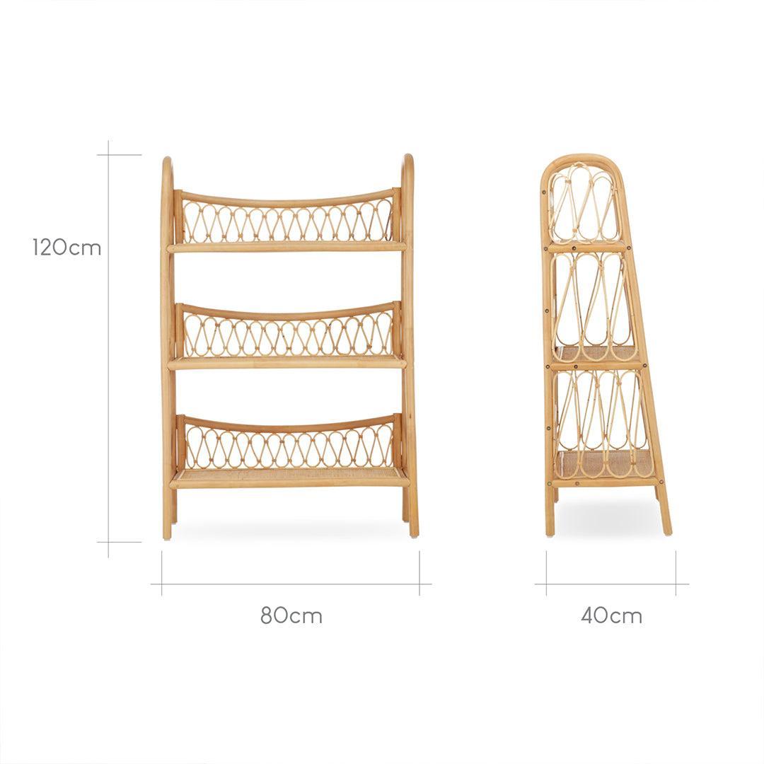 CuddleCo Aria 3 Tier Rattan Shelving Unit - Natural-Bookcases-Natural-One Size | Natural Baby Shower