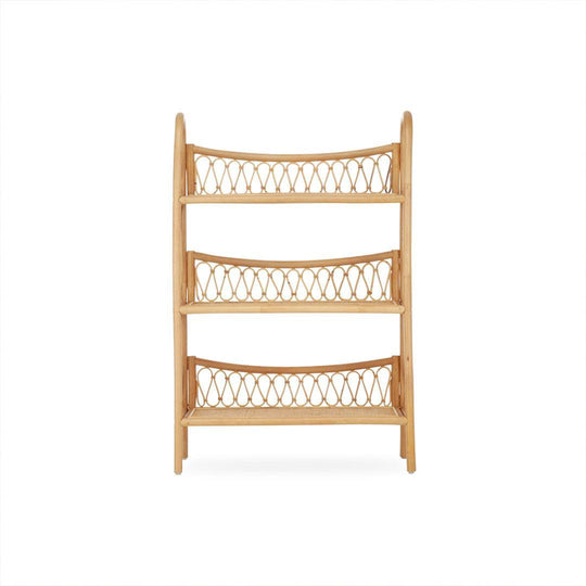 CuddleCo Aria 3 Tier Rattan Shelving Unit - Natural-Bookcases-Natural-One Size | Natural Baby Shower