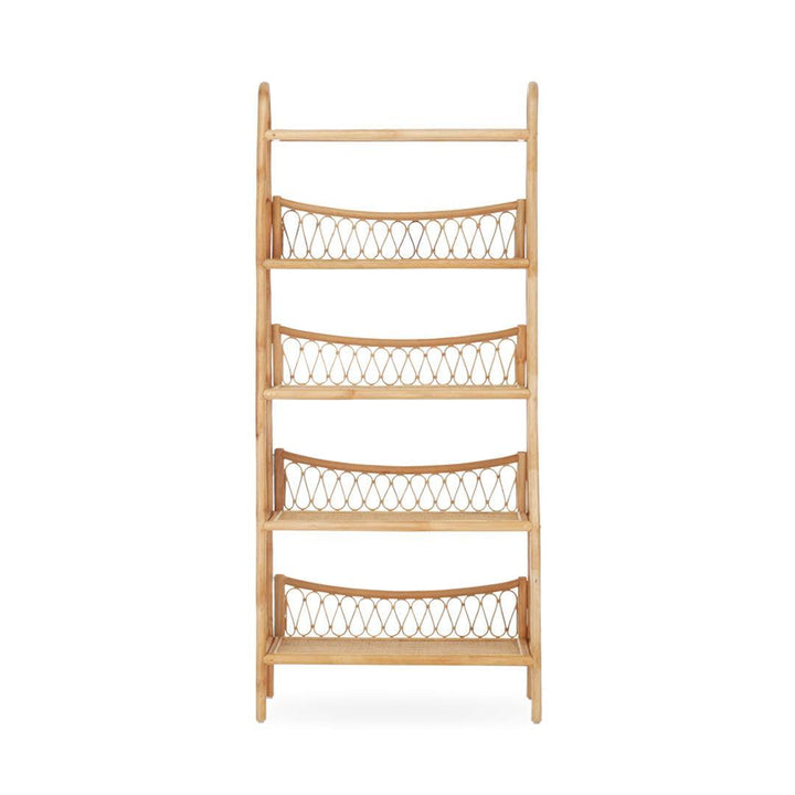 CuddleCo Aria 5 Tier Rattan Shelving Unit - Natural-Bookcases-Natural-One Size | Natural Baby Shower
