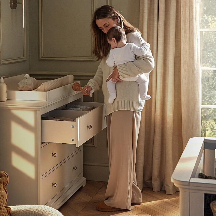 CuddleCo Beaumont 2pc Set - Low Cot Bed - White-Nursery Sets-White- | Natural Baby Shower