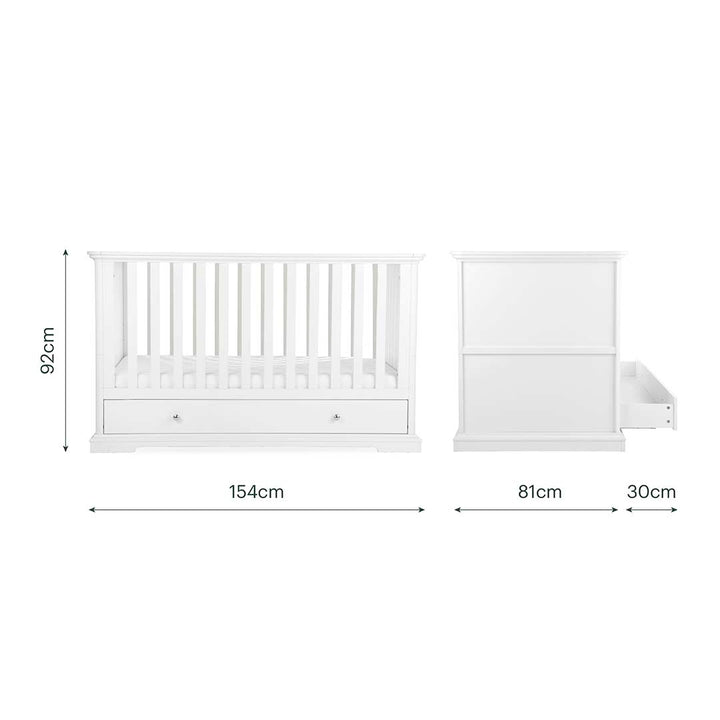 CuddleCo Beaumont Cot Bed - Low - White-Cot Beds-White- | Natural Baby Shower