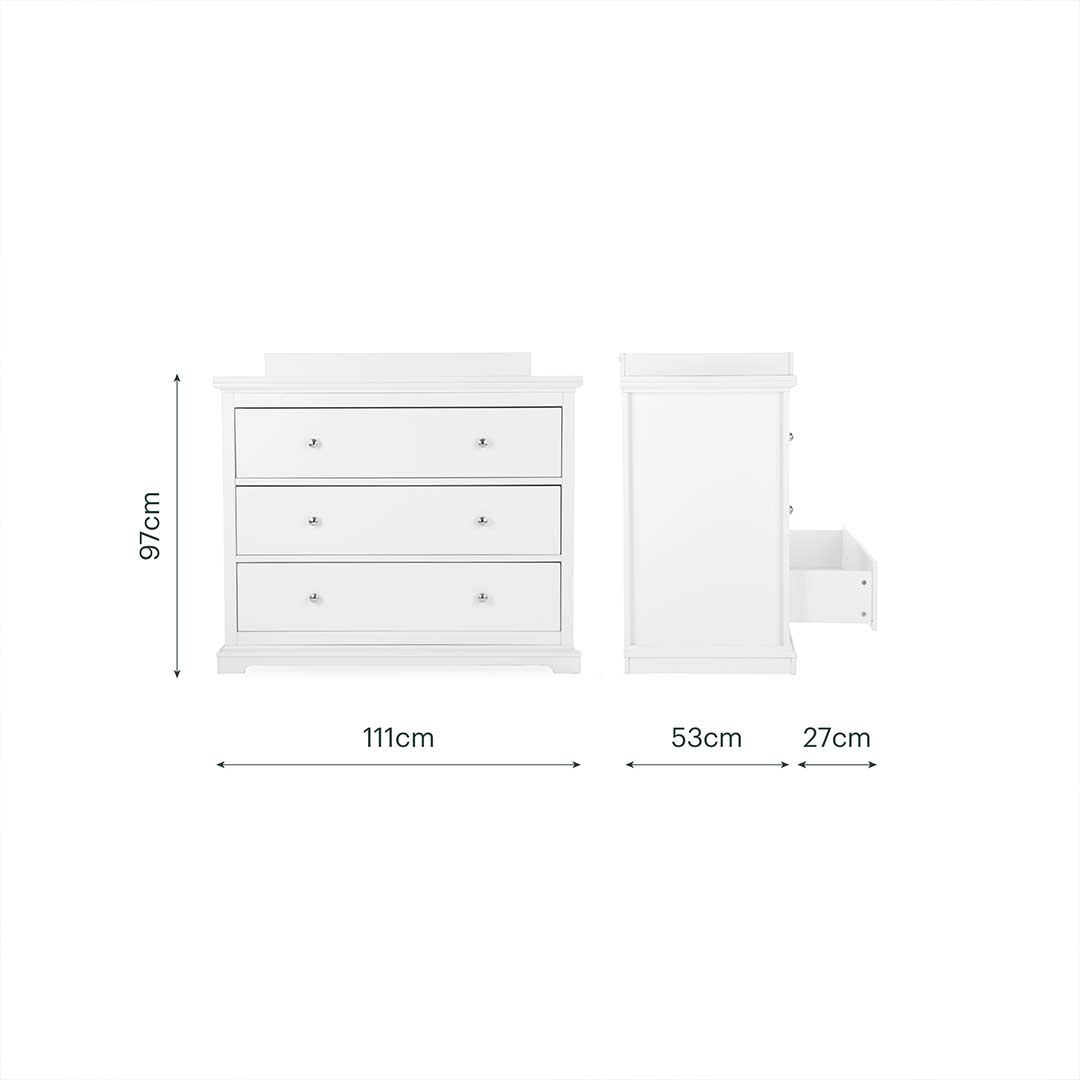 CuddleCo Beaumont 2pc Set - Low Cot Bed - White-Nursery Sets-White- | Natural Baby Shower