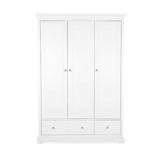 CuddleCo Beaumont Triple Wardrobe - White-Wardrobes-White- | Natural Baby Shower