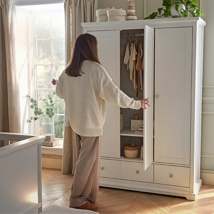 CuddleCo Beaumont Triple Wardrobe - White-Wardrobes-White- | Natural Baby Shower