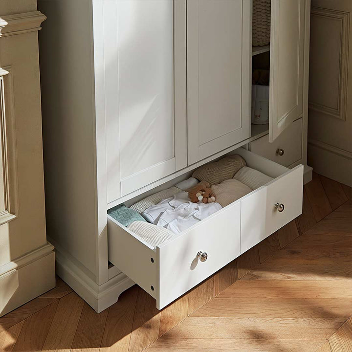 CuddleCo Beaumont Triple Wardrobe - White-Wardrobes-White- | Natural Baby Shower