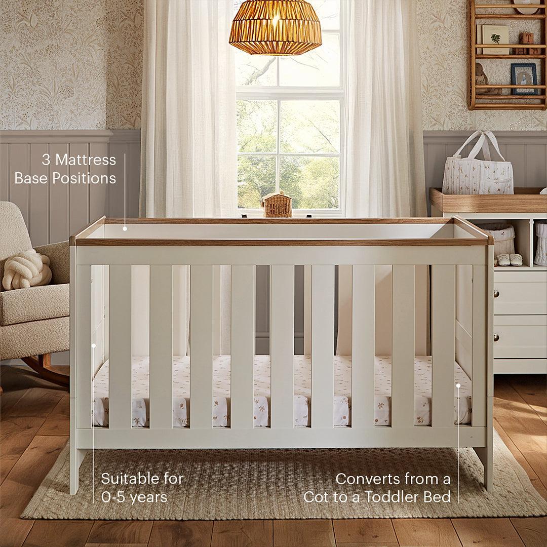 CuddleCo Burford Cot Bed - White/Oak-Cot Beds-White/Oak- | Natural Baby Shower