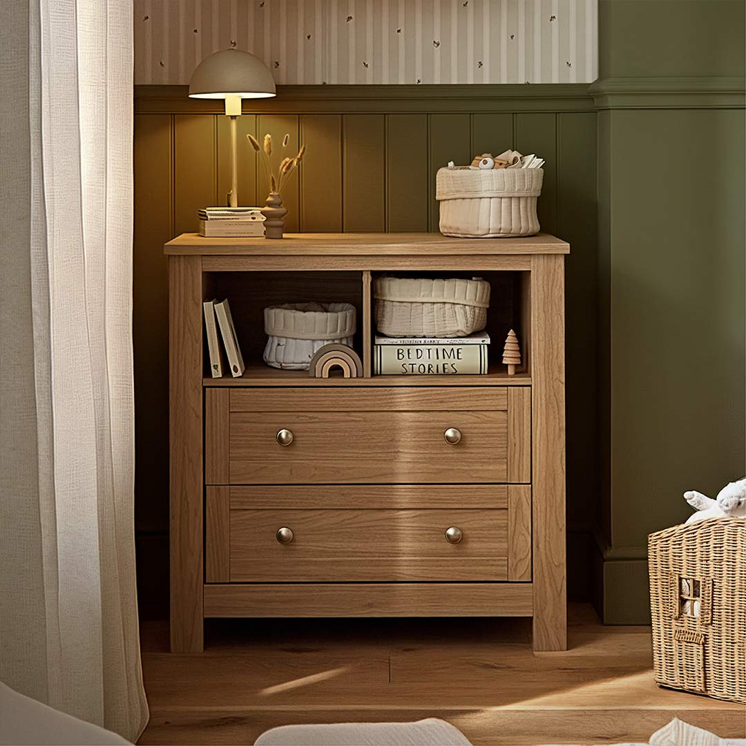 CuddleCo Burford Dresser Changer - Oak-Changing Units-Oak- | Natural Baby Shower
