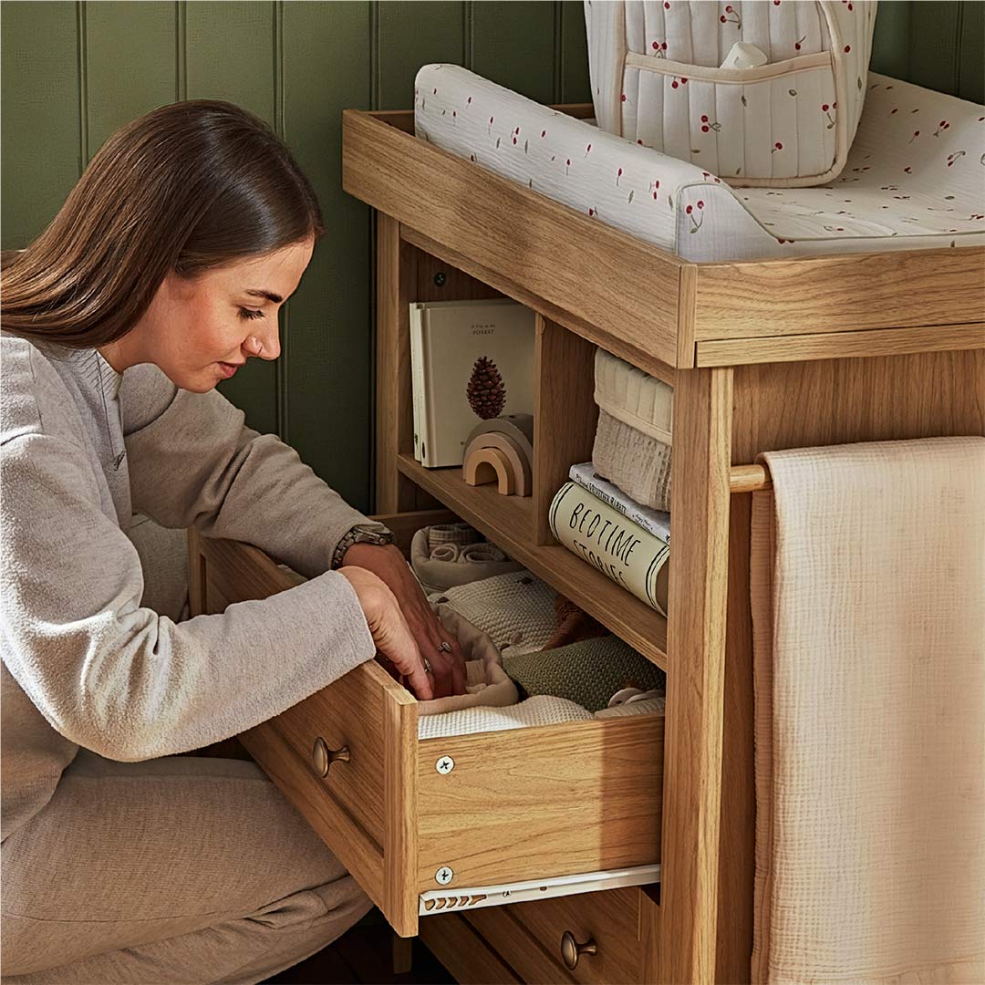 CuddleCo Burford Dresser Changer - Oak-Changing Units-Oak- | Natural Baby Shower