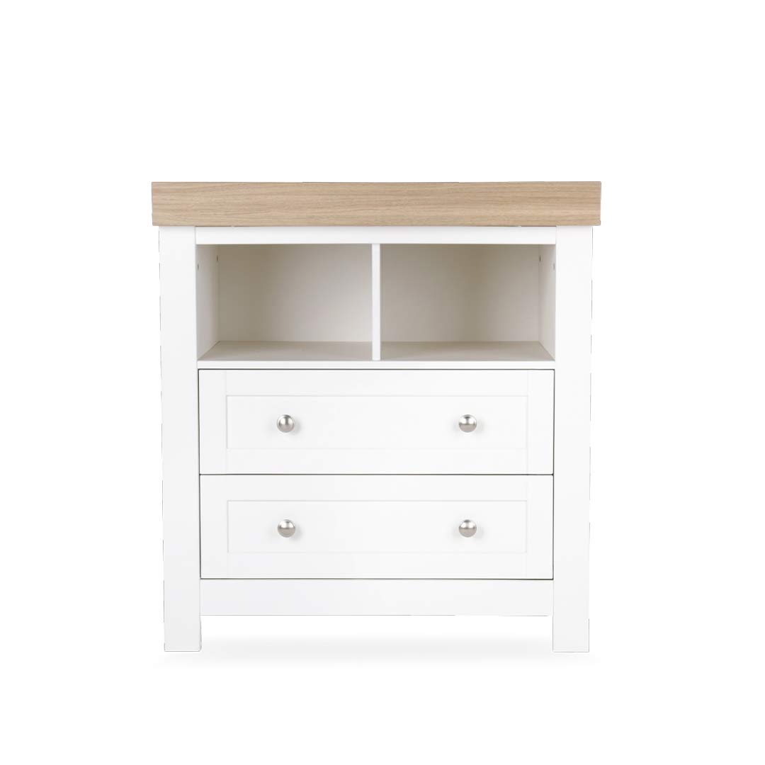 CuddleCo Burford Dresser Changer - White/Oak-Changing Units-White/Oak- | Natural Baby Shower