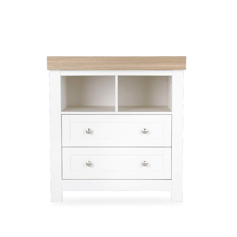 CuddleCo Burford Dresser Changer - White/Oak-Changing Units-White/Oak- | Natural Baby Shower
