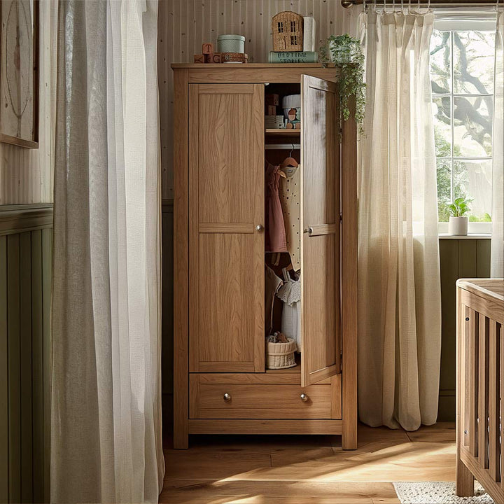 CuddleCo Burford Wardrobe - Oak-Wardrobes-Oak- | Natural Baby Shower
