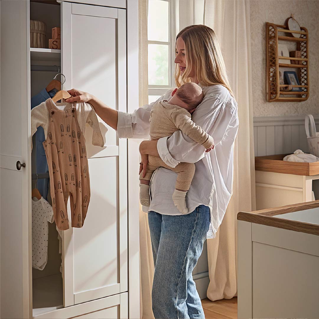 CuddleCo Burford Wardrobe - White/Oak-Wardrobes-White/Oak- | Natural Baby Shower